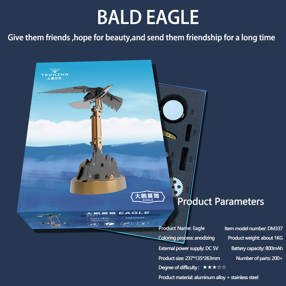 American Bald Eagle Haliaeetus Leucocephalus Model Kit(240Pcs)