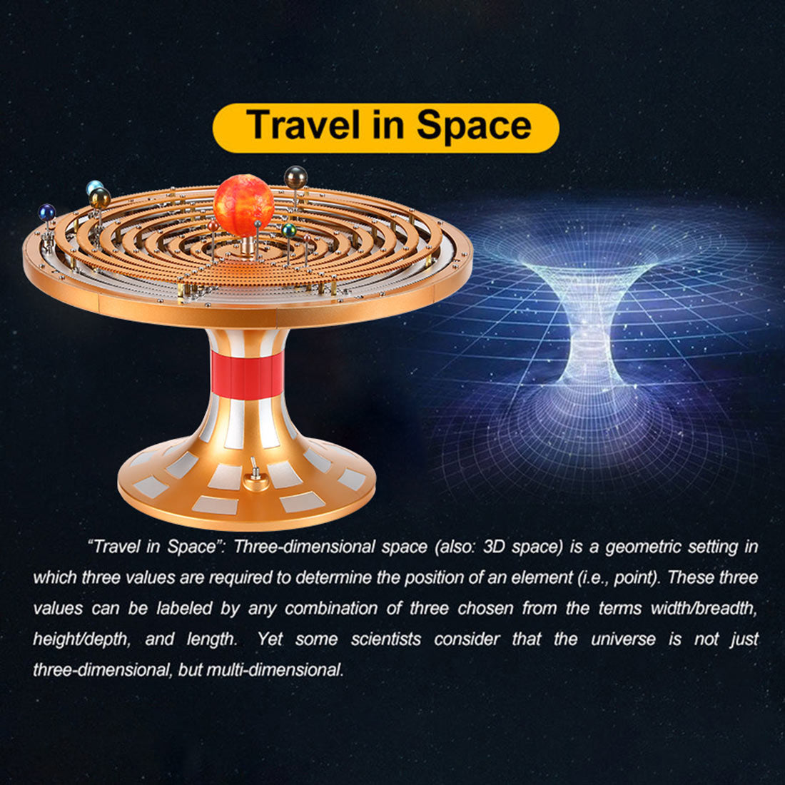 Metal Mechanical Solar System Model Kit Dynamic Orbital Desk Ornament(600+PCS)