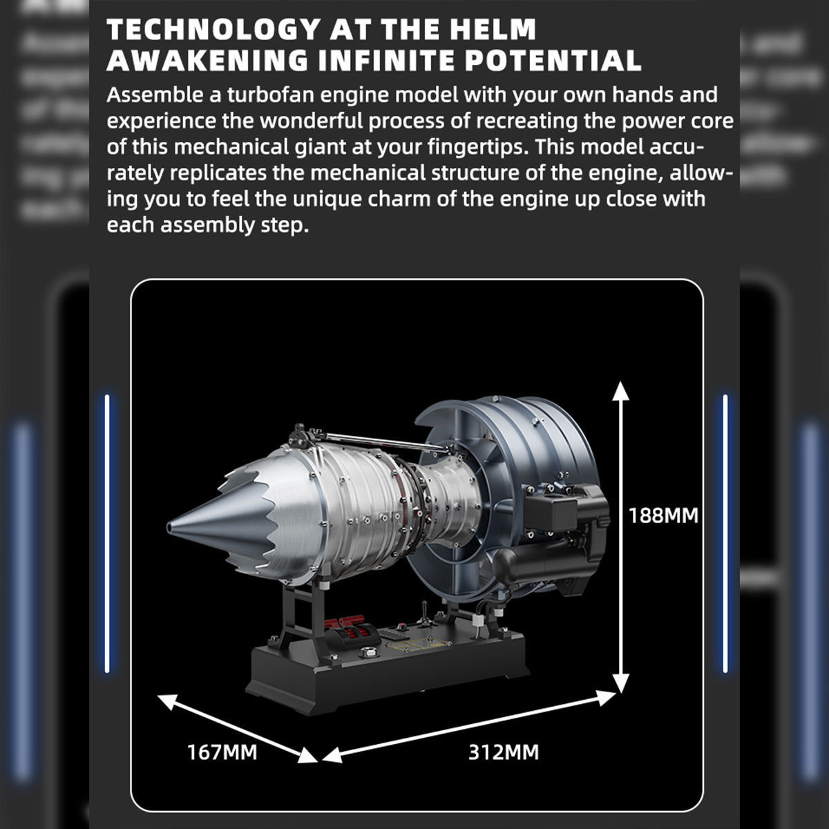 1/12 Scale Electric-Powered Dual Spool Turbofan Engine Model Kit