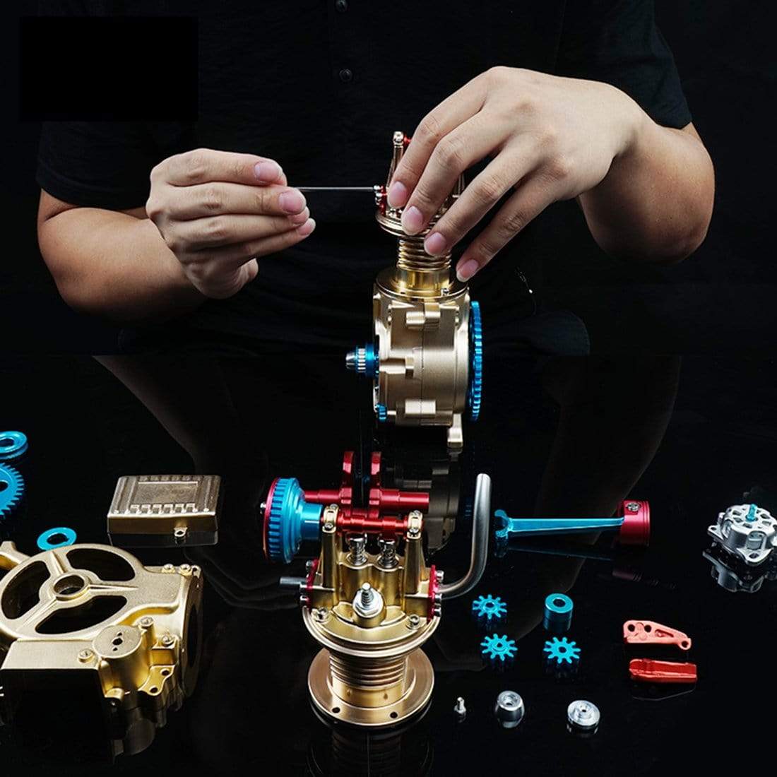 Mini Single Cylinder Engine Model Kit(130Pcs)