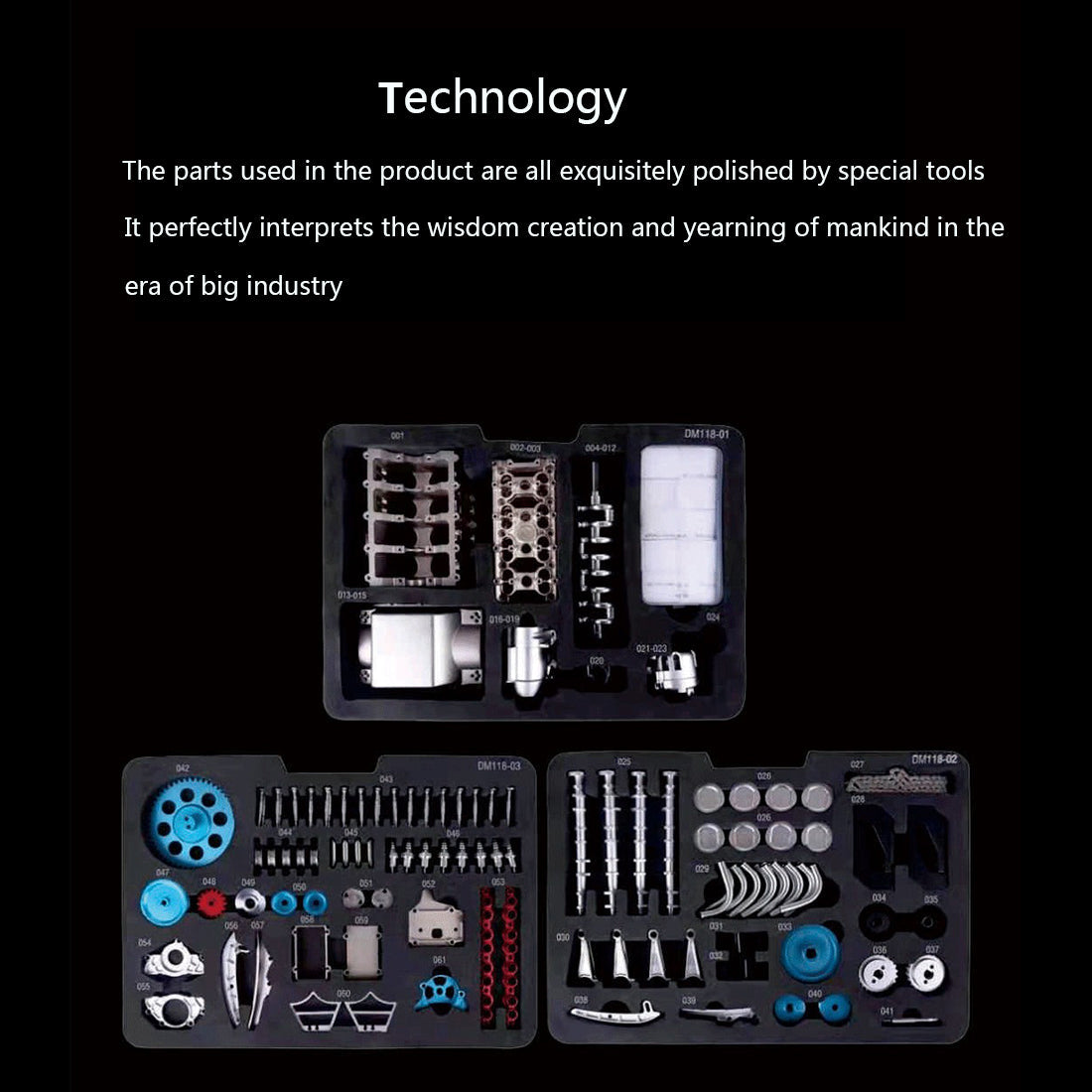 1/3 V8 Engine Model Metal Mechanical Engine Model(500+Pcs)