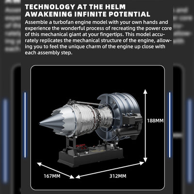 1/12 Scale Electric-Powered Dual Spool Turbofan Engine Model Kit