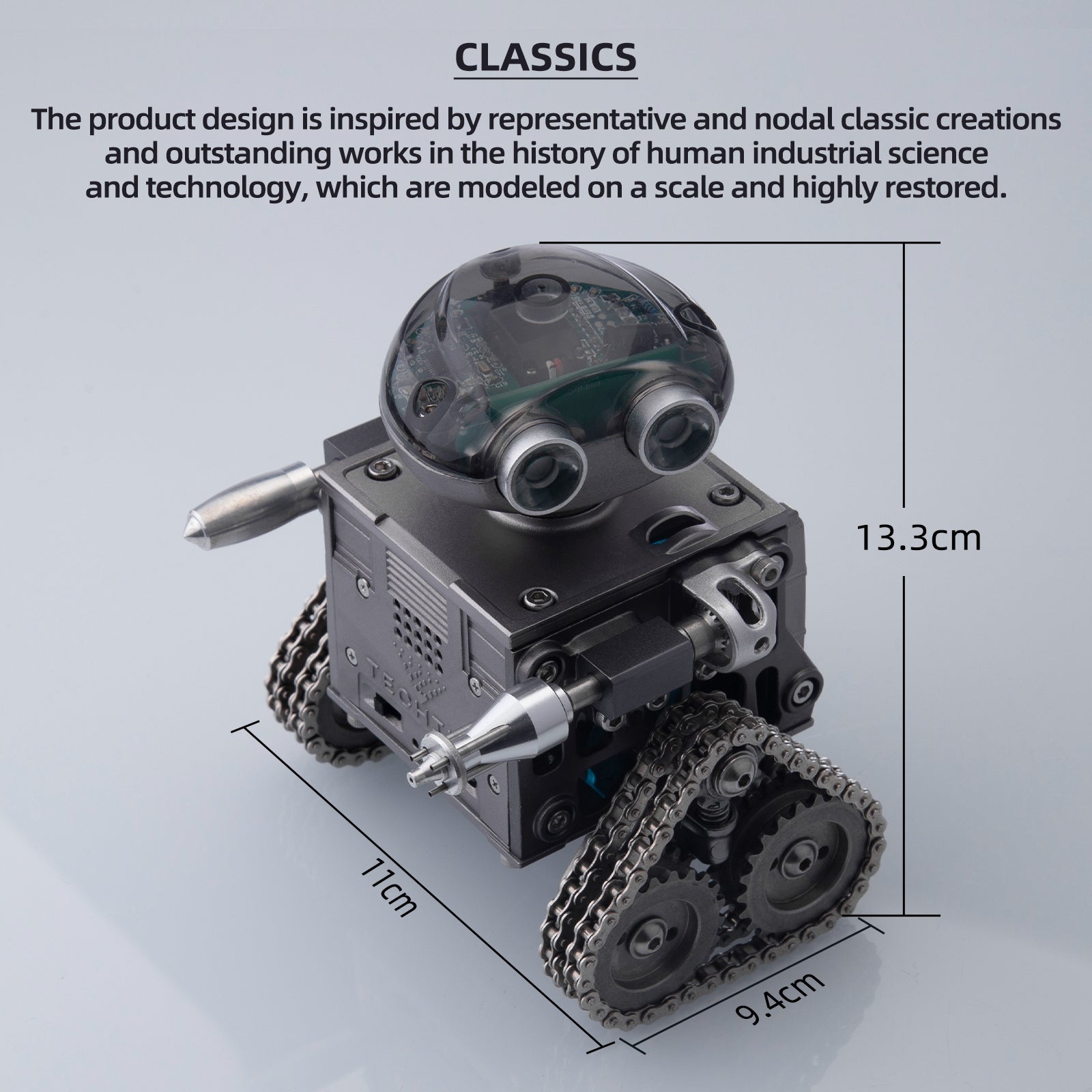 Metal Remote Control Tank Robot Bluetooth Speaker Kits（160PCS ）