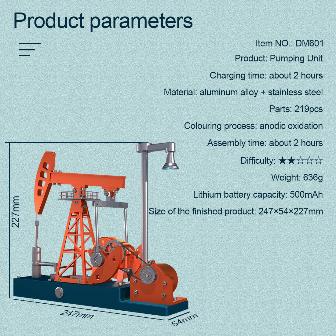 Pumping Unit Metal Mechanical Model Kit（219Pcs）