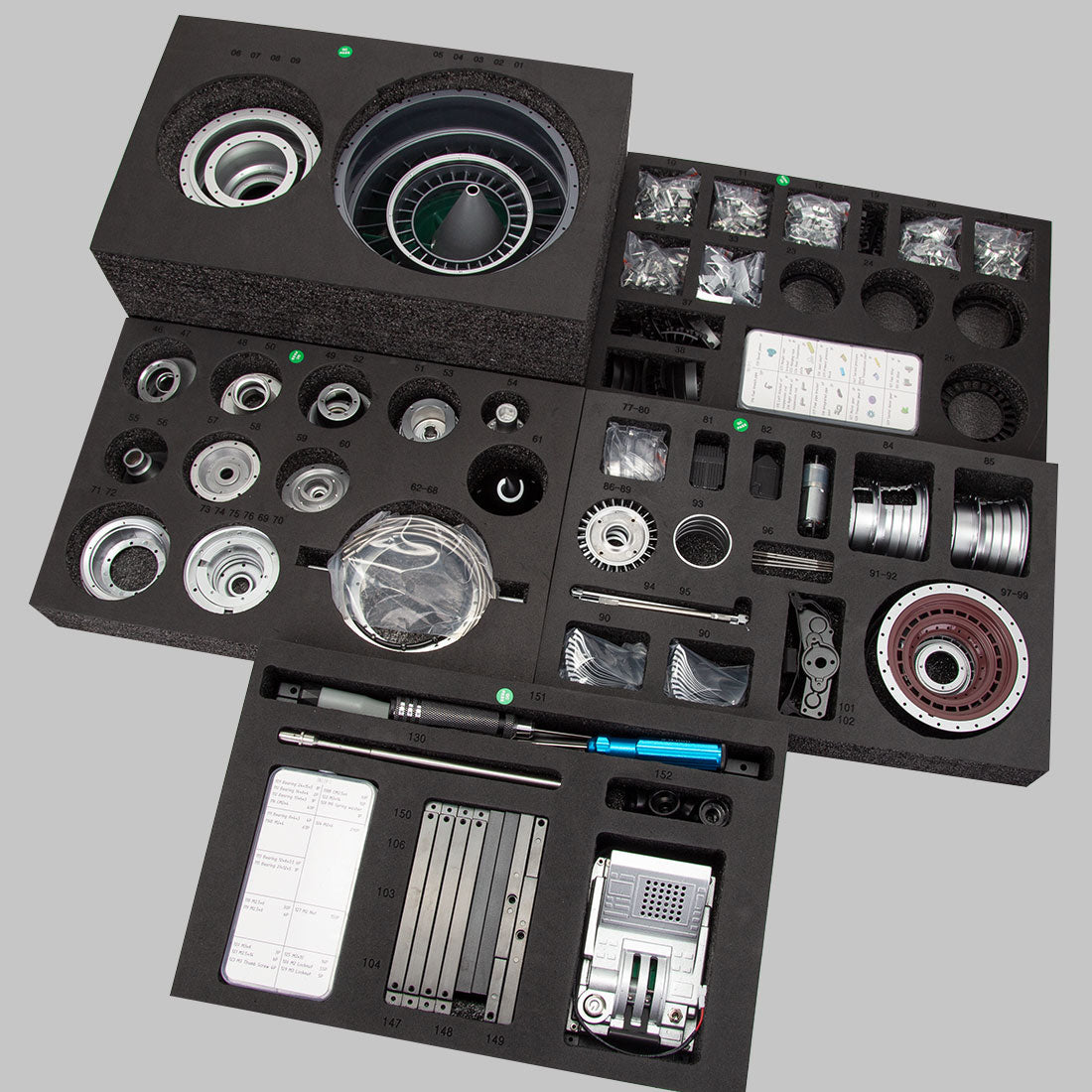 1/10 Mechanical Dual-Spool Turbofan Engine Model Kit（1000+Pcs）