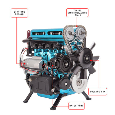 L4 Car Engine 3D Metal Turbocharged Mechanical Engine Kit  (364+PCS)