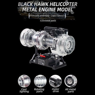 1/4 Scale Metal Simulation Electric Military Helicopter Turboshaft Engine Model Kit