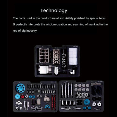 1/3 V8 Engine Model Metal Mechanical Engine Model（500+Pcs）